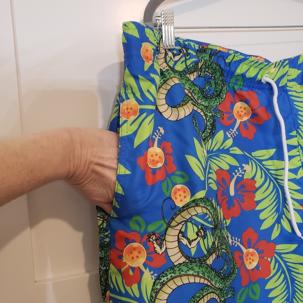 Dragon Ball SIze XXL Swim Trunks Front Pockets & Rear Elastic Waist Hi Rise - Picture 5 of 14